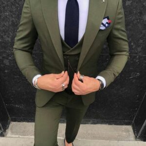 3 Piece Men's Suit Groom Tuxedos Wedding Suit Coat Pant For Prom Party Dinner Night Customize Options Available GR/BG