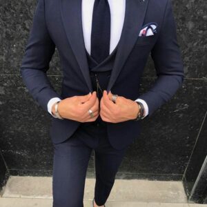 3 Piece Men's Suit Groom Tuxedos Wedding Suit Coat Pant For Prom Party Dinner Night Customize Options Available DB/DB