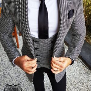3 Piece Men's Suit Groom Tuxedos Wedding Suit Coat Pant For Prom Party Dinner Night Customize Options Available M/B