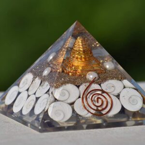 Gomti Chakra Orgonite Pyramid Crystal Healing Reiki Feng Shui Home Office Positive Energy Peace Meditation